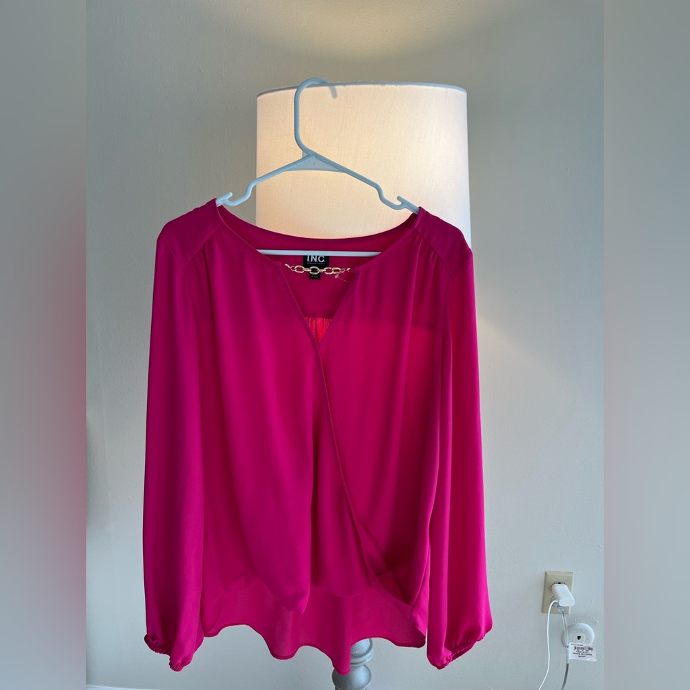 Fuchsia I.N.C. Blouse; size L.